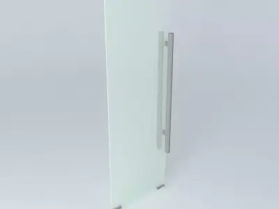 GLASS DOOR with glass, lock and hinger. Free 3D model