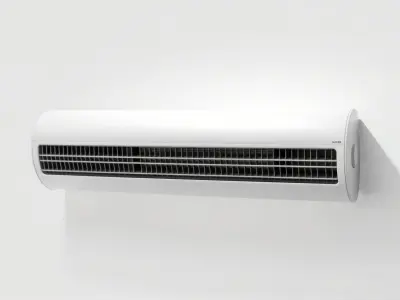 Wall-Mounted Air Conditioner Heat Control Unit Low-poly 3D model