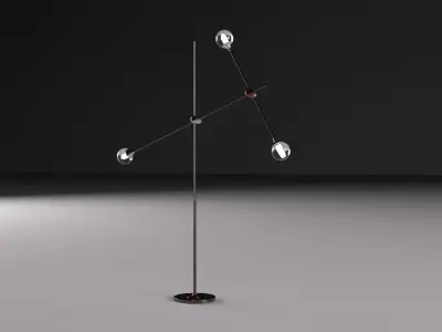 Torsher 3d model floor lamp with three metal poles 3D model