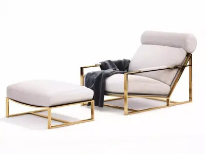 Cruisin Lounge Chair and Ottoman 3D model