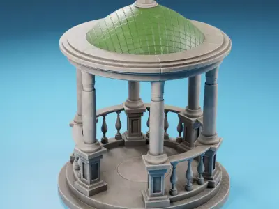 Rotunda 1 gazebo Free low-poly 3D model