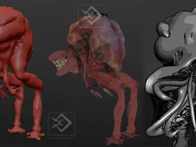 alien octopus creature 3D model