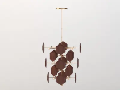 Currey Honeycomb Chandelier 3D model