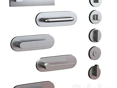Olivary Modern Door Handles Vol 1 - 3D Model Set 3D model