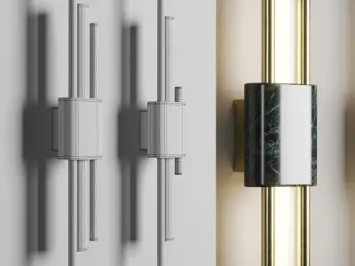 Modern Minimalist Cylindrical 1-Light LED Wall Sconce Lamp Low-poly 3D model