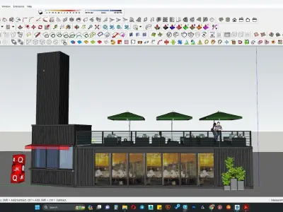 Container restaurant 3d model 3D model