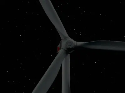 Wind-turbine with foundation E-175 rotor-diameter 172m Low-poly 3D model