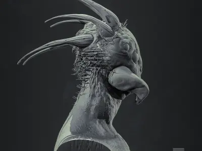 Arachnid Humanoid Bust Highpoly 3D model