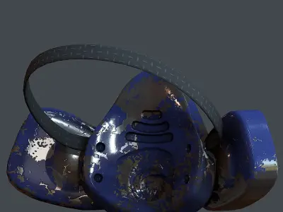 Gas mask helmet 3d model scifi Low-poly Low-poly 3D model Low-poly 3D model