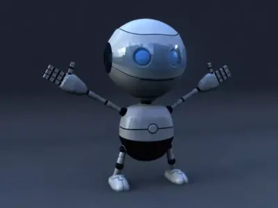 Rigged Robot Model Low-poly 3D model