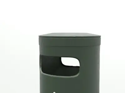 Metal Street Trash Bin 4K PBR Game Ready UV Unwrapped vol 08 Low-poly 3D model