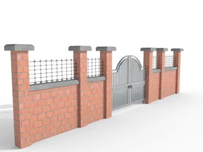 Garden Wall - PBR Low-poly 3D model