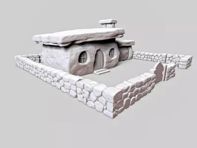 Stone Age Cartoon House RoZ 3D print model