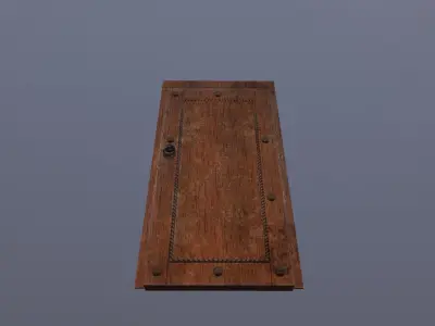 Medieval style door Low-poly 3D model