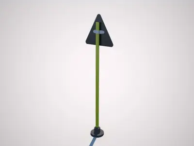 Warning Sign Low-poly 3D model Low-poly 3D model