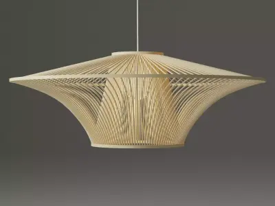 Pendant lamp rattan 3D model
