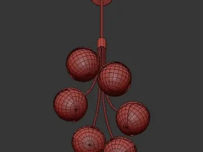 Bloom gold ball pendant light 3D model