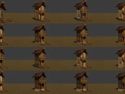 Medieval house Super Mega collection 4 3D Model Pack