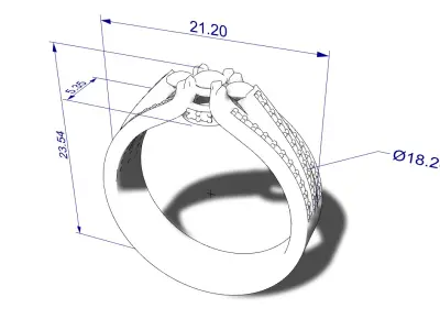Triple Stone Engagement Ring JDBCo 3D print model