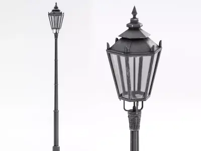 Old street lamp Warsaw Free low-poly 3D model