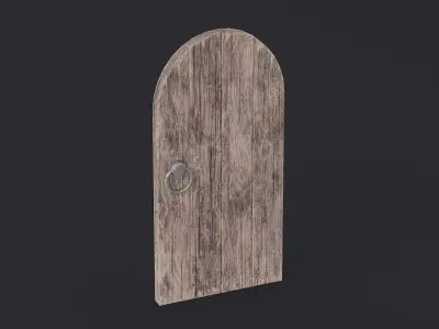 Medieval Door Arched 03 LowPoly Plus HP Low-poly 3D model