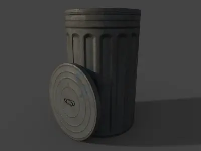 old dustbin Low-poly 3D model