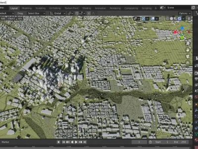 Houston 2021 city map  3D model