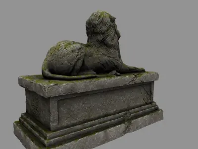 Lion Statue 21 Low-poly 3D model