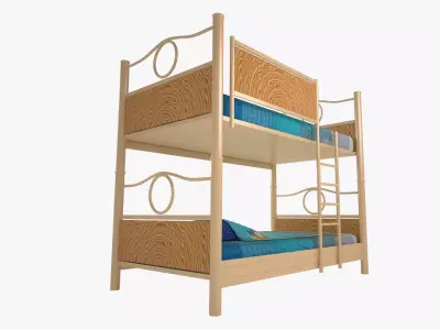 Bunk Bed Low-poly 3D model