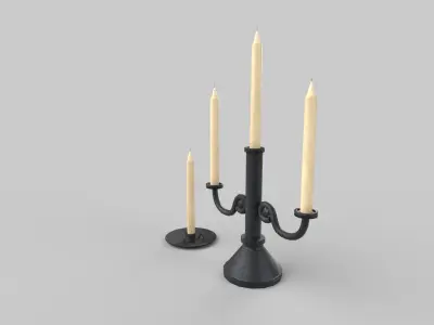 Candle holder Low-poly 3D model