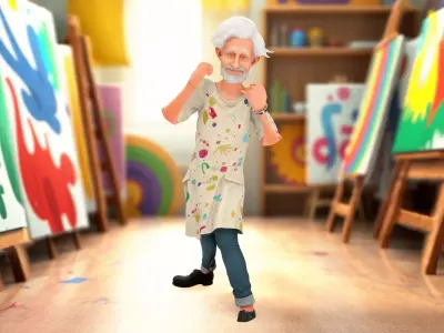 Colorful Scientist Character model pack Low-poly 3D model