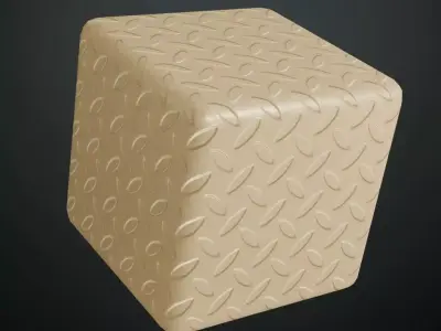 Gold Metal Tread Plate PBR Seamless Texture