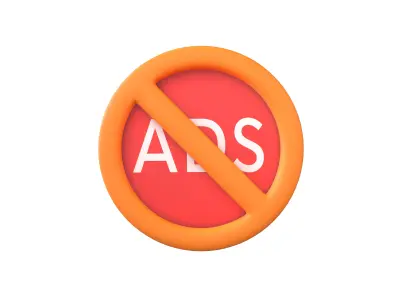 No Ads Symbol V1 002 Low-poly 3D model