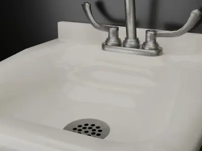 Low Poly Bathroom Sink For Games Low-poly 3D model