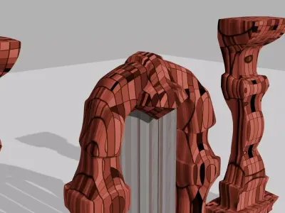 asset door gaming Free low-poly 3D model