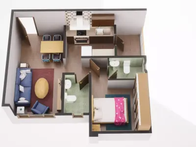 3D Floor Plan Model 17 3D model