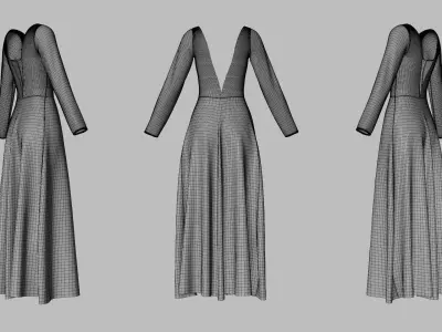 Dress 35 Very Light Blue Low-poly 3D model