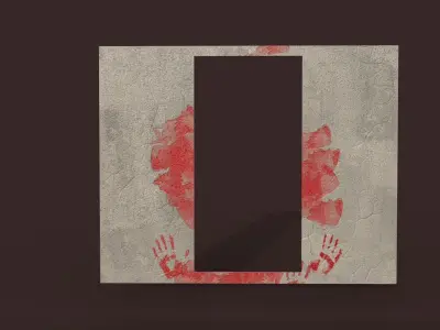 Eerie Realism Pack Blood-Stained Window Concrete Wall 3D Models Low-poly 3D model