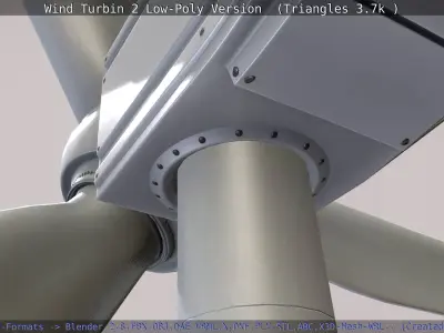 Rigged Wind Turbin 2 Low-Poly Version  Low-poly 3D model