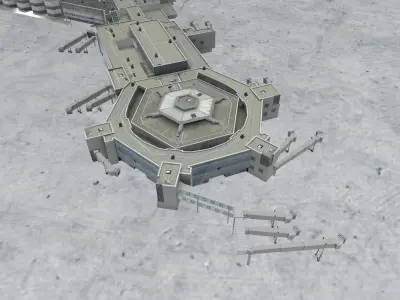 EDDF Terminal 1B Low-poly 3D model