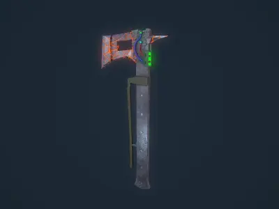 Sci-fi Axe Low-poly 3D model