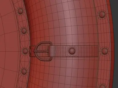 Benzara Leather Wall Mirror 3D model