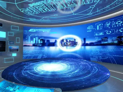 Futuristic Innovation Hall - Immersive LED Stage 3D model