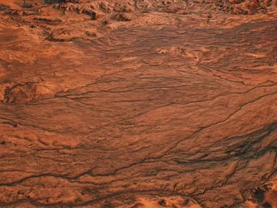 Mars Planet Landscape Desert Terrain Valley 10x10km PBR 04 Low-poly 3D model