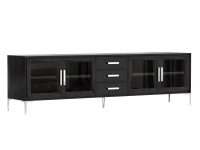 BENOIT GLASS 4-DOOR MEDIA CONSOLE WITH DRAWERS 3D model