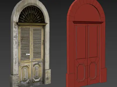 Medieval Door 1 PBR  Low-poly 3D model