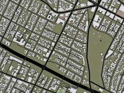 Los Angeles City Low-poly 3D model