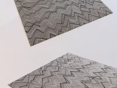 Carpet rug with zigzag patterns 3D model