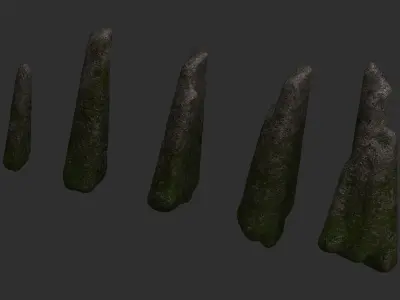 Rock Spires - Moss 1 Low-poly 3D model