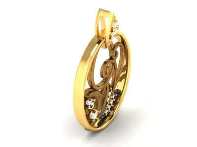 Women Solitaire Pendants 3dm STL OBJ FBX Render Details 3D print model